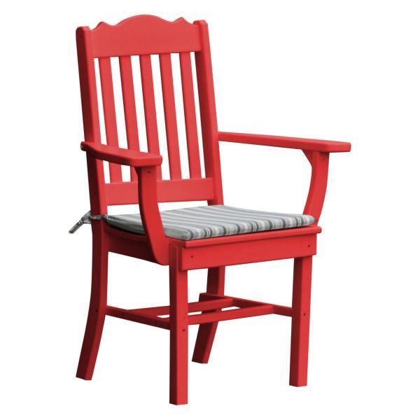 A &amp; L Furniture Royal Dining Chair w/ Arms Outdoor Chairs Bright Red