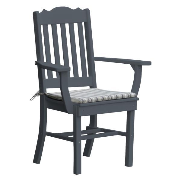 A &amp; L Furniture Royal Dining Chair w/ Arms Outdoor Chairs Dark Gray