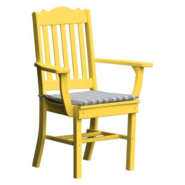 A &amp; L Furniture Royal Dining Chair w/ Arms Outdoor Chairs Lemon Yellow