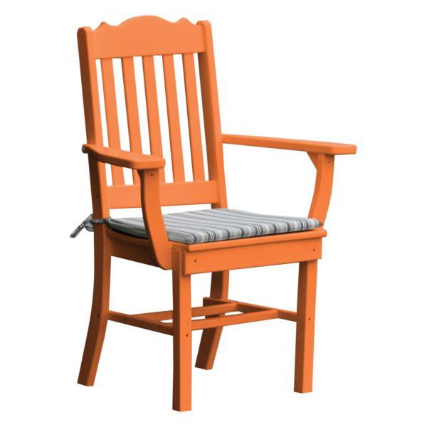 A &amp; L Furniture Royal Dining Chair w/ Arms Outdoor Chairs Orange
