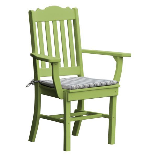 A &amp; L Furniture Royal Dining Chair w/ Arms Outdoor Chairs Tropical Lime