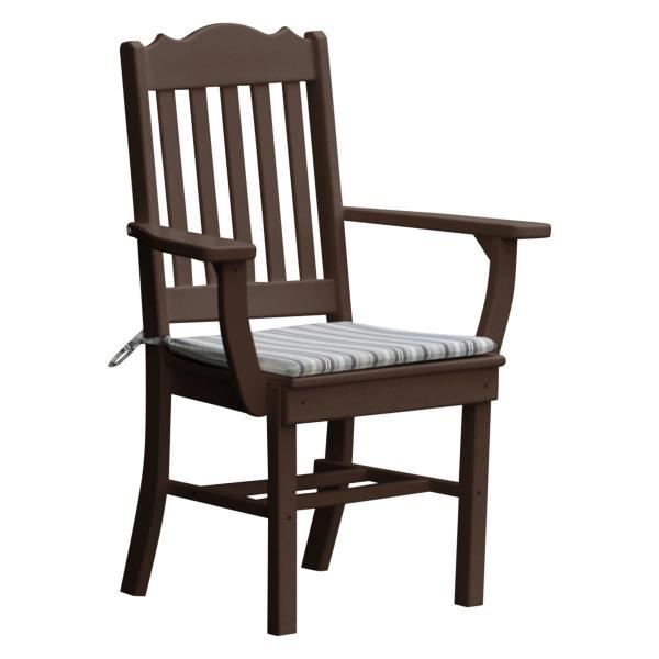 A &amp; L Furniture Royal Dining Chair w/ Arms Outdoor Chairs Tudor Brown