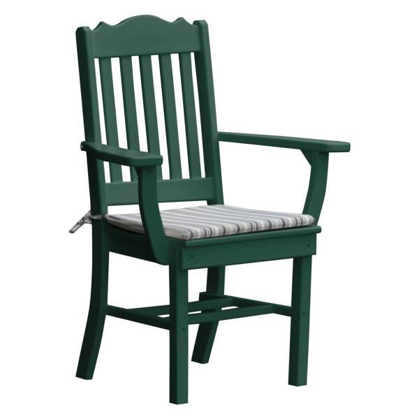 A &amp; L Furniture Royal Dining Chair w/ Arms Outdoor Chairs Turf Green