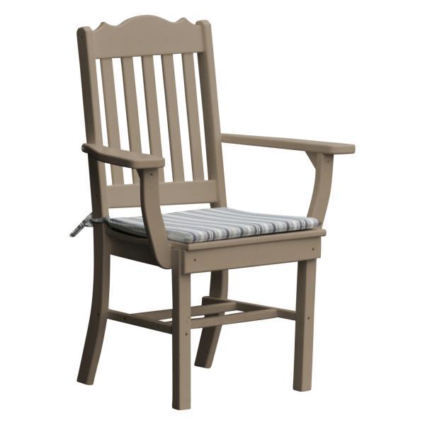 A &amp; L Furniture Royal Dining Chair w/ Arms Outdoor Chairs Weathered Wood