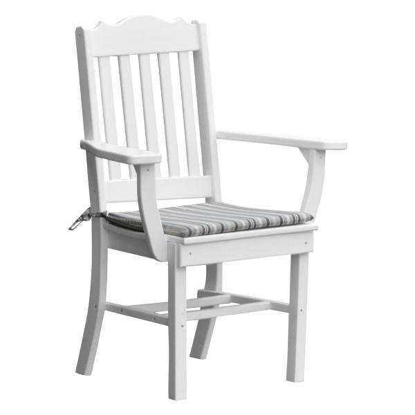 A &amp; L Furniture Royal Dining Chair w/ Arms Outdoor Chairs White