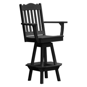 A & L Furniture Royal Swivel Bar Chair w/ Arms Outdoor Chairs Aruba Blue