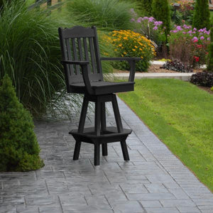 A & L Furniture Royal Swivel Bar Chair w/ Arms Outdoor Chairs Aruba Blue