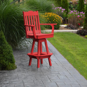 A & L Furniture Royal Swivel Bar Chair w/ Arms Outdoor Chairs Aruba Blue