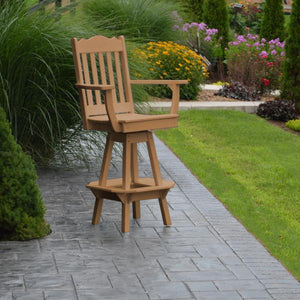 A & L Furniture Royal Swivel Bar Chair w/ Arms Outdoor Chairs Aruba Blue