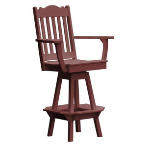 A & L Furniture Royal Swivel Bar Chair w/ Arms Outdoor Chairs Aruba Blue