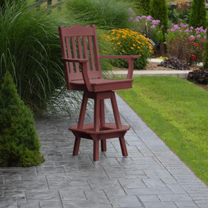 A & L Furniture Royal Swivel Bar Chair w/ Arms Outdoor Chairs Aruba Blue