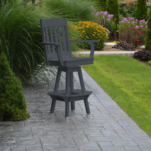 A & L Furniture Royal Swivel Bar Chair w/ Arms Outdoor Chairs Aruba Blue