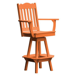 A & L Furniture Royal Swivel Bar Chair w/ Arms Outdoor Chairs Aruba Blue