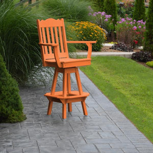 A & L Furniture Royal Swivel Bar Chair w/ Arms Outdoor Chairs Aruba Blue