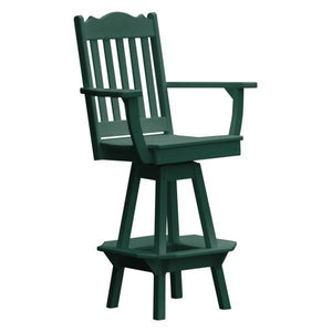 A & L Furniture Royal Swivel Bar Chair w/ Arms Outdoor Chairs Aruba Blue