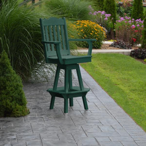 A & L Furniture Royal Swivel Bar Chair w/ Arms Outdoor Chairs Aruba Blue