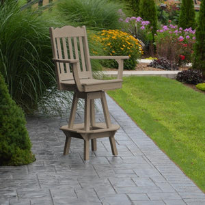 A & L Furniture Royal Swivel Bar Chair w/ Arms Outdoor Chairs Aruba Blue