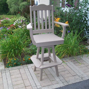 A & L Furniture Royal Swivel Bar Chair w/ Arms Outdoor Chairs Aruba Blue