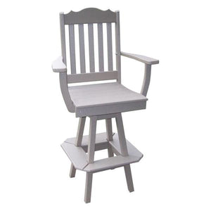 A & L Furniture Royal Swivel Bar Chair w/ Arms Outdoor Chairs Aruba Blue