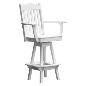 A & L Furniture Royal Swivel Bar Chair w/ Arms Outdoor Chairs Aruba Blue