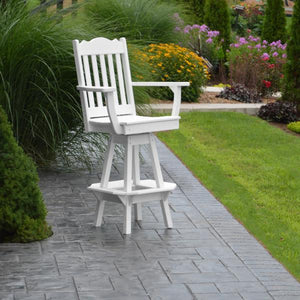 A & L Furniture Royal Swivel Bar Chair w/ Arms Outdoor Chairs Aruba Blue