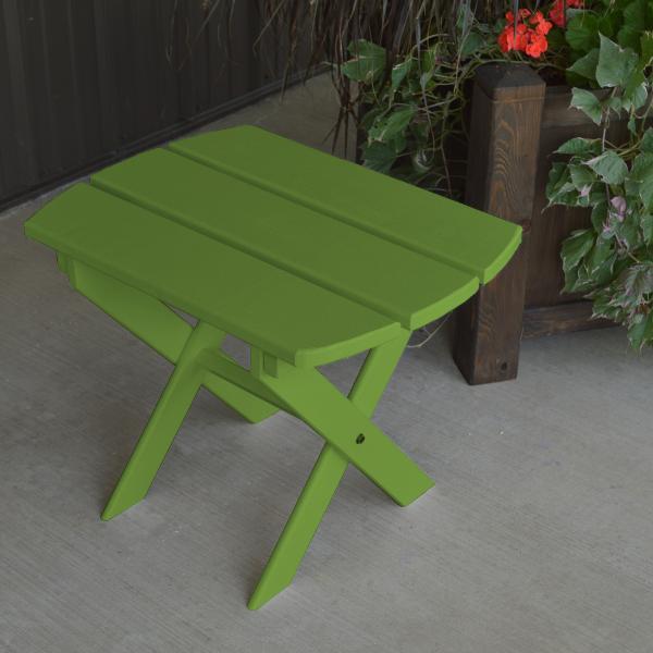 A &amp; L Furniture Solid Knotfree Yellow Pine Folding Oval End Table Table Lime Green