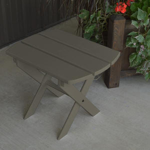 A & L Furniture Solid Knotfree Yellow Pine Folding Oval End Table Table Olive Gray