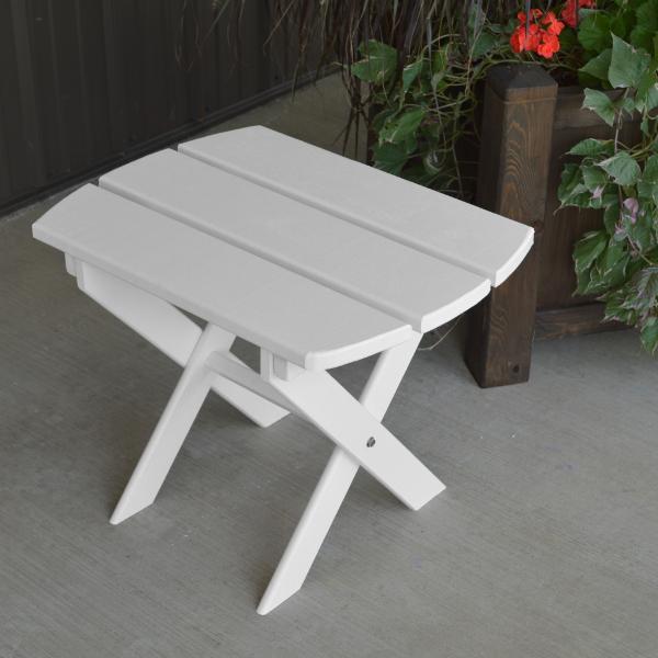 A &amp; L Furniture Solid Knotfree Yellow Pine Folding Oval End Table Table White