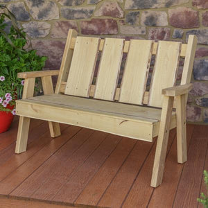 A & L Furniture Timberland Garden Bench Garden Benches 4ft / Unfinished