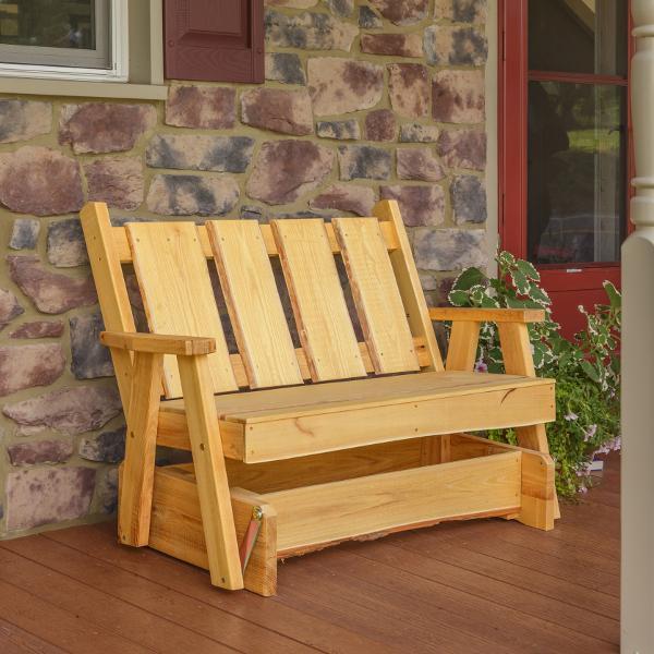 A &amp; L Furniture Timberland Glider Bench Glider Chair 4ft / Unfinished