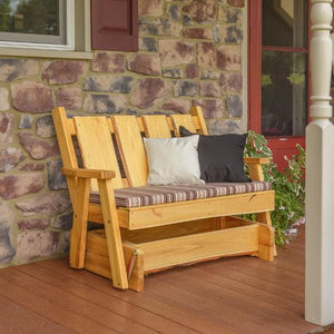 A & L Furniture Timberland Glider Bench Glider Chair 4ft / Unfinished