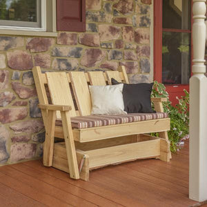 A & L Furniture Timberland Glider Bench Glider Chair 4ft / Unfinished