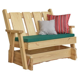A & L Furniture Timberland Glider Bench Glider Chair 4ft / Unfinished
