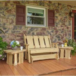 A & L Furniture Timberland Glider Bench Glider Chair 4ft / Unfinished