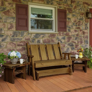 A & L Furniture Timberland Glider Bench Glider Chair 4ft / Unfinished