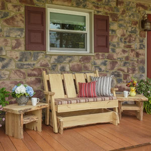 A & L Furniture Timberland Glider Bench Glider Chair 4ft / Unfinished