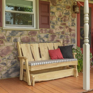 A & L Furniture Timberland Glider Bench Glider Chair 4ft / Unfinished