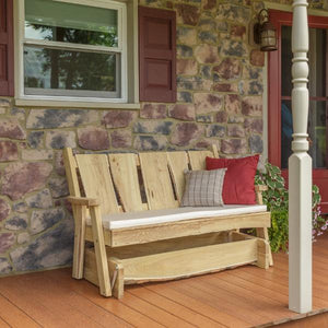 A & L Furniture Timberland Glider Bench Glider Chair 4ft / Unfinished