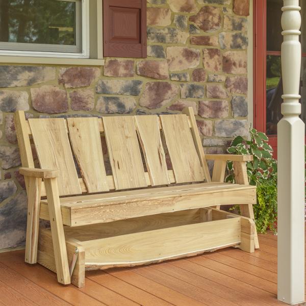 A &amp; L Furniture Timberland Glider Bench Glider Chair 4ft / Unfinished