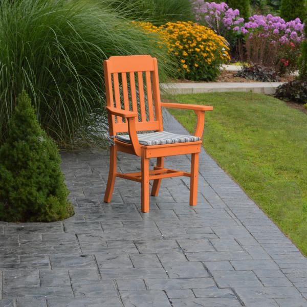 A &amp; L Furniture Traditional Dining Chair w/ Arms Outdoor Chairs Aruba Blue