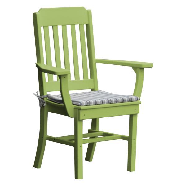 A &amp; L Furniture Traditional Dining Chair w/ Arms Outdoor Chairs Aruba Blue