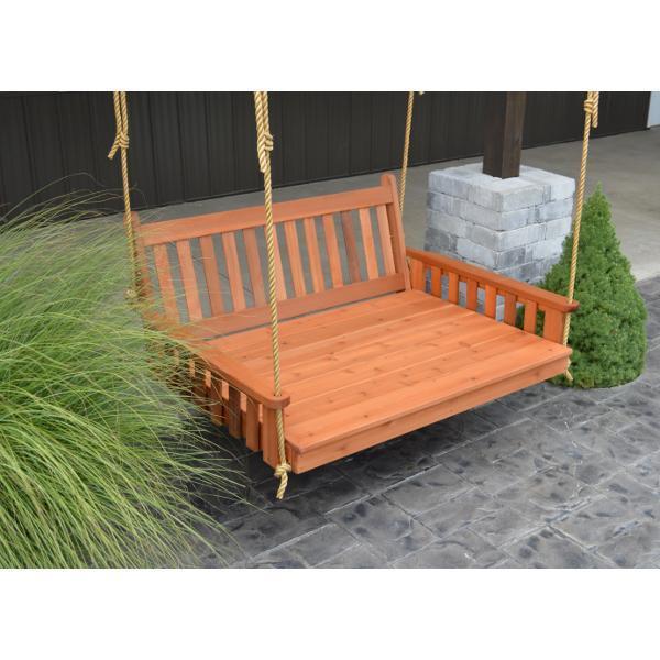 A &amp; L Furniture Traditional English Red Cedar Swing Bed Swing Beds 4ft / Unfinished / No