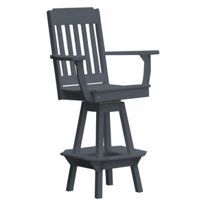 Traditional Swivel Bar Chair with Arms - The Charming Bench Company