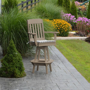 Traditional Swivel Bar Chair with Arms - The Charming Bench Company