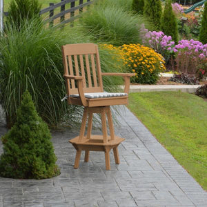 Traditional Swivel Bar Chair with Arms - The Charming Bench Company
