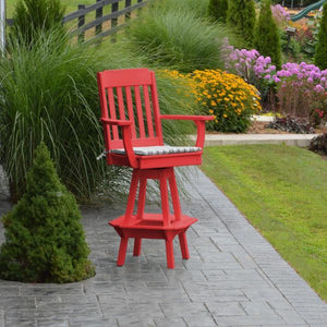 Traditional Swivel Bar Chair with Arms - The Charming Bench Company