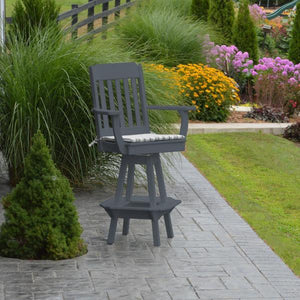 Traditional Swivel Bar Chair with Arms - The Charming Bench Company