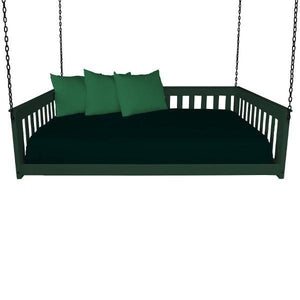 A & L Furniture VersaLoft Mission Hanging Daybed with Chain Daybed Full / Dark Green
