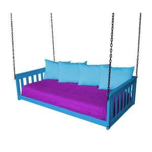 A & L Furniture VersaLoft Mission Hanging Daybed with Chain Daybed Twin / Caribbean Blue