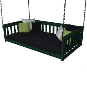 A & L Furniture VersaLoft Mission Hanging Daybed with Chain Daybed Twin / Dark Green